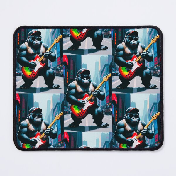 Item preview, a cool  gorilla playing guitar on the streets designed and sold by Pelzi100.
