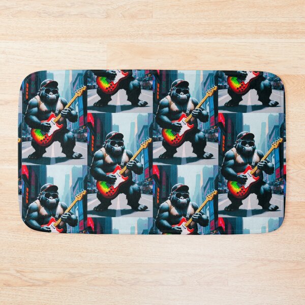 Item preview, a cool  gorilla playing guitar on the streets designed and sold by Pelzi100.
