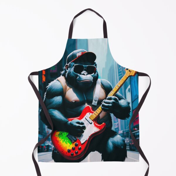 Item preview, a cool gorilla playing guitar on the streets designed and sold by Pelzi100.