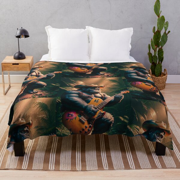 Item preview, a cool cowboy gorilla playing guitar in the jungle designed and sold by Pelzi100.