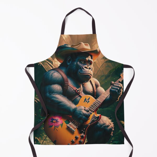 Item preview, a cool cowboy gorilla playing guitar in the jungle designed and sold by Pelzi100.