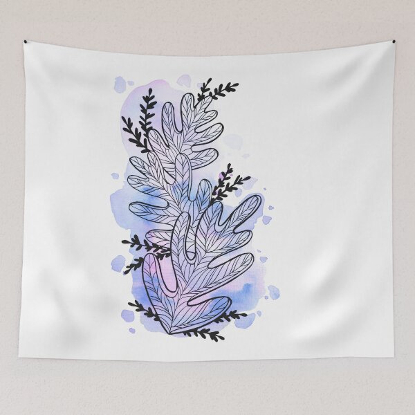 Item preview, Blue Watercolor Leafage Bob designed and sold by BEATRIZKOBORI.