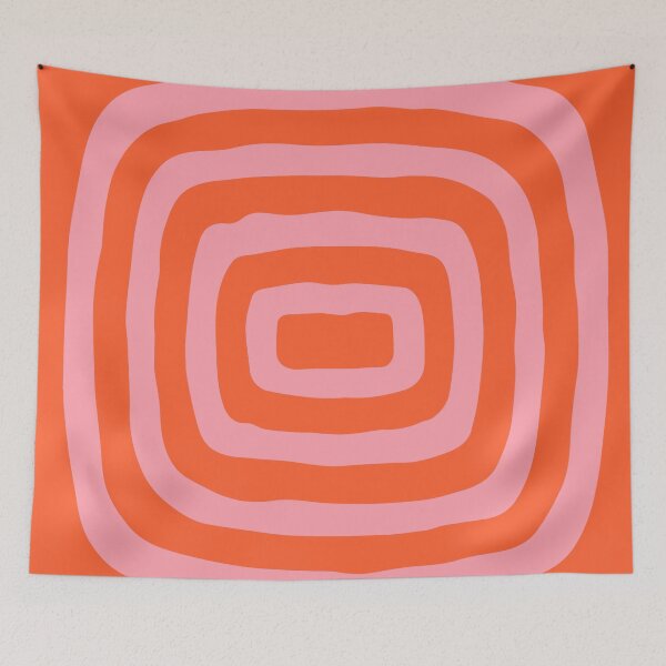 Item preview, Retro Mid Century Atomic Rings 121 Orange and Pink designed and sold by tonymagnerart.
