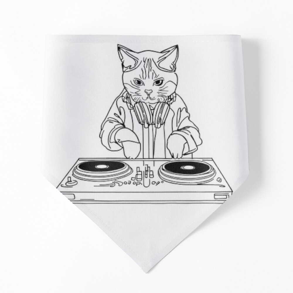 Dj Sticker House Cat Sticker 3X3 Glossy Vinyl 