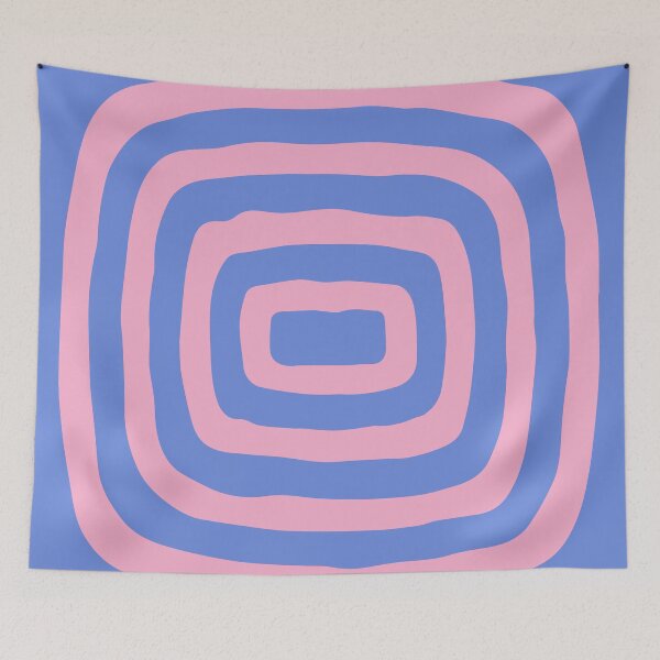 Item preview, Retro Mid Century Atomic Rings 122 Blue and Pink designed and sold by tonymagnerart.