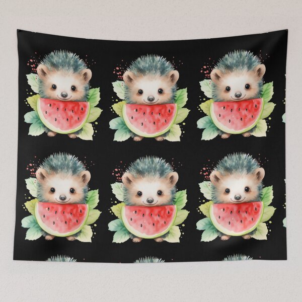 Item preview, Kawaii Hedgehog With Watermelon designed and sold by MarcinCollie.