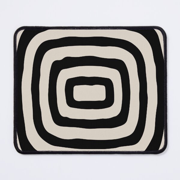 Item preview, Retro Mid Century Atomic Rings 126 Black and Linen White designed and sold by tonymagnerart.