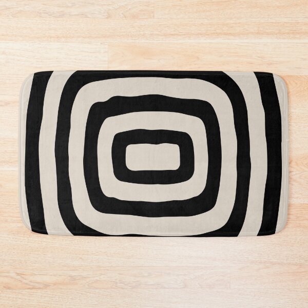 Item preview, Retro Mid Century Atomic Rings 126 Black and Linen White designed and sold by tonymagnerart.