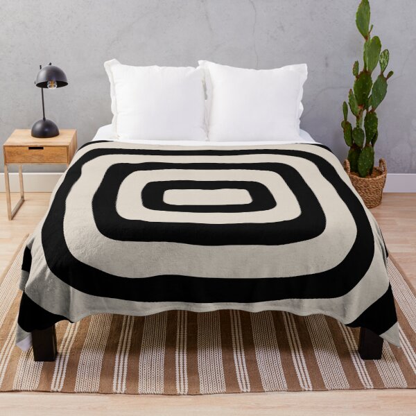 Item preview, Retro Mid Century Atomic Rings 126 Black and Linen White designed and sold by tonymagnerart.
