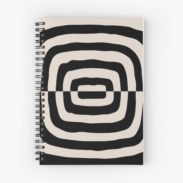 Item preview, Retro Mid Century Atomic Rings 127 Black and Linen White designed and sold by tonymagnerart.