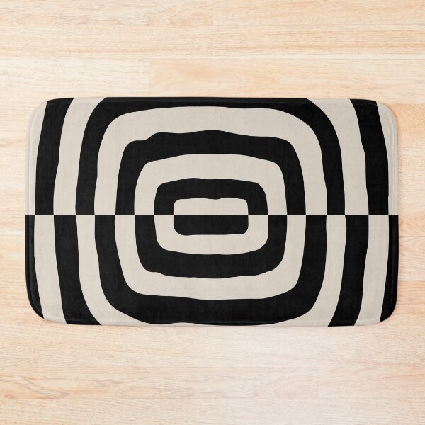 Item preview, Retro Mid Century Atomic Rings 127 Black and Linen White designed and sold by tonymagnerart.