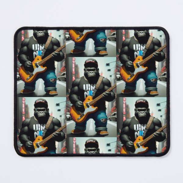 Item preview, a cool gorilla playing guitar in the city designed and sold by Pelzi100.