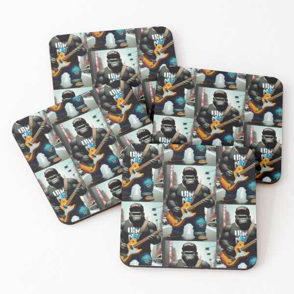 Item preview, a cool gorilla playing guitar in the city designed and sold by Pelzi100.
