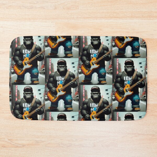 Item preview, a cool gorilla playing guitar in the city designed and sold by Pelzi100.