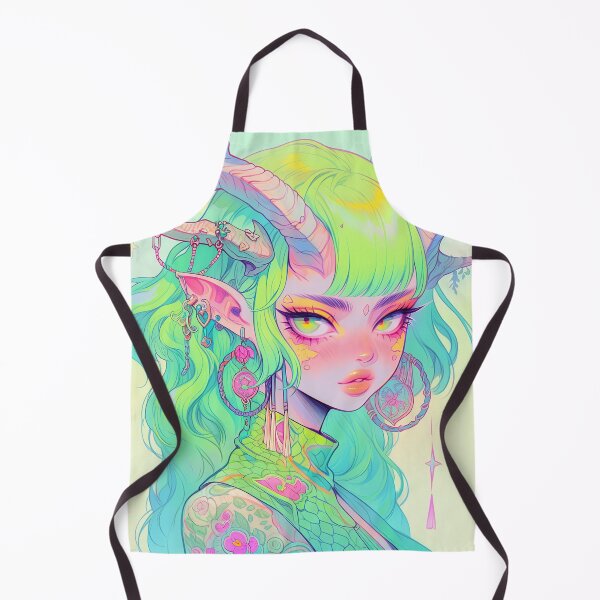 Item preview, Soft Neon Horned Anime Girl designed and sold by bubblegoth.