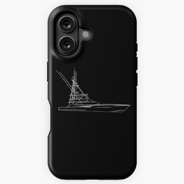 Vista previa del artículo con la obra «Bosquejo del barco de pesca deportiva - Blanco», diseñado y vendido por Michael Garber.