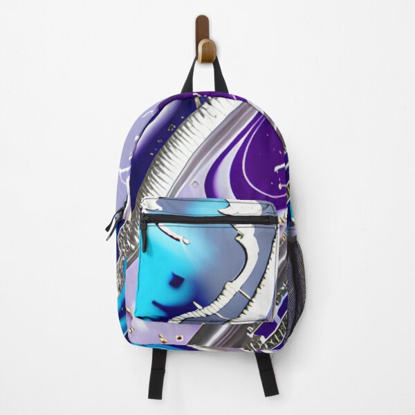 Item preview, Blue, Turquoise, Silver & Purple Marble Symphony #8 designed and sold by BirdsnStuff.