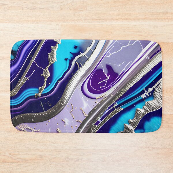 Item preview, Blue, Turquoise, Silver & Purple Marble Symphony #8 designed and sold by BirdsnStuff.