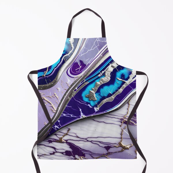 Item preview, Blue, Turquoise, Silver & Purple Marble Symphony #8 designed and sold by BirdsnStuff.