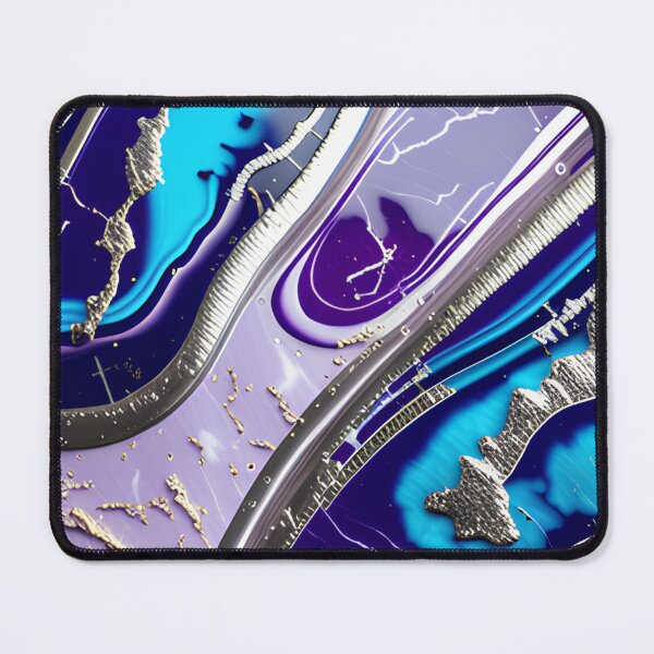 Item preview, Blue, Turquoise, Silver & Purple Marble Symphony #8 designed and sold by BirdsnStuff.