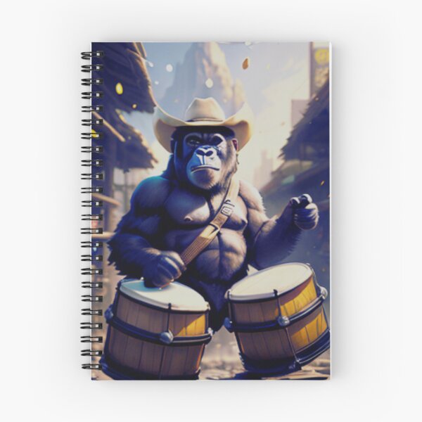 Item preview, a cool gorilla playing drums designed and sold by Pelzi100.
