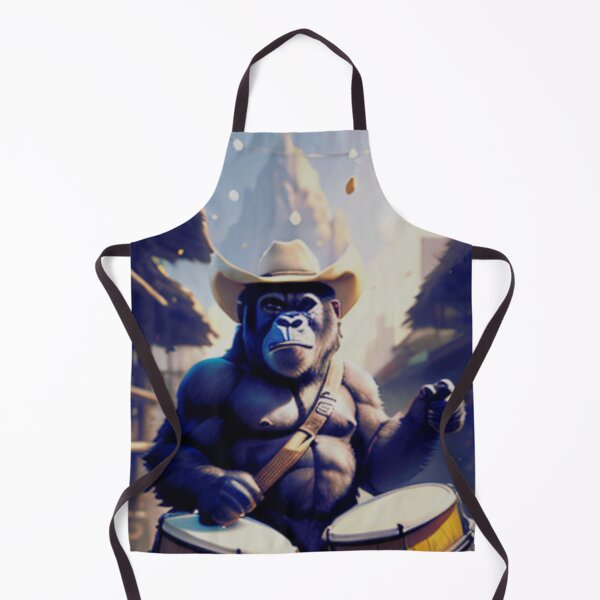 Item preview, a cool gorilla playing drums designed and sold by Pelzi100.