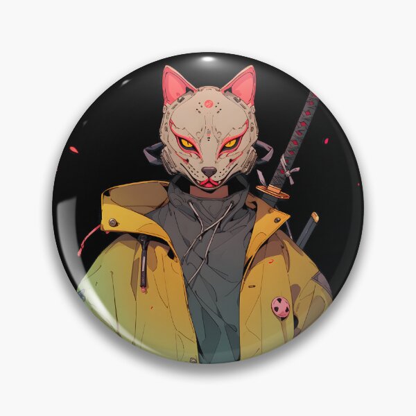 Item preview, Katana School, Kawaii Girl Samurai Ninja Meow Yellow designed and sold by CosmicCaravan.