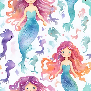 Artwork thumbnail, Mermaids Pattern 7 by DigitalPatternx