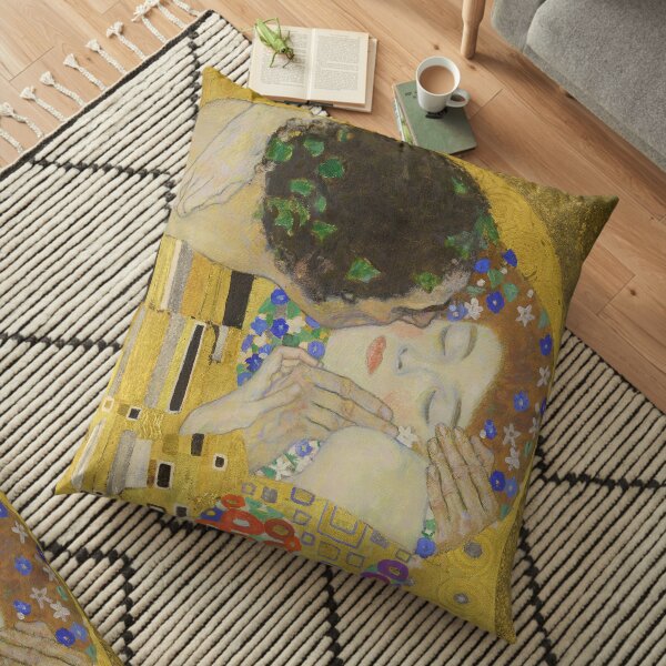 Le baiser - Gustav Klimt Coussin de sol