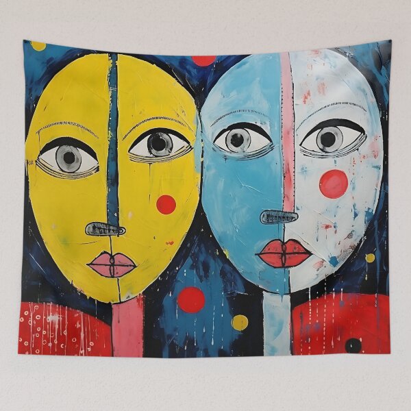 Item preview, Dual Expressions: A Witty Contemporary Painting designed and sold by vadimcarazan.