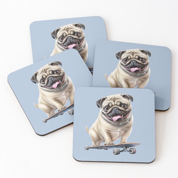Item preview, Cute Pug on a Skateboard Sticker designed and sold by candiscamera.