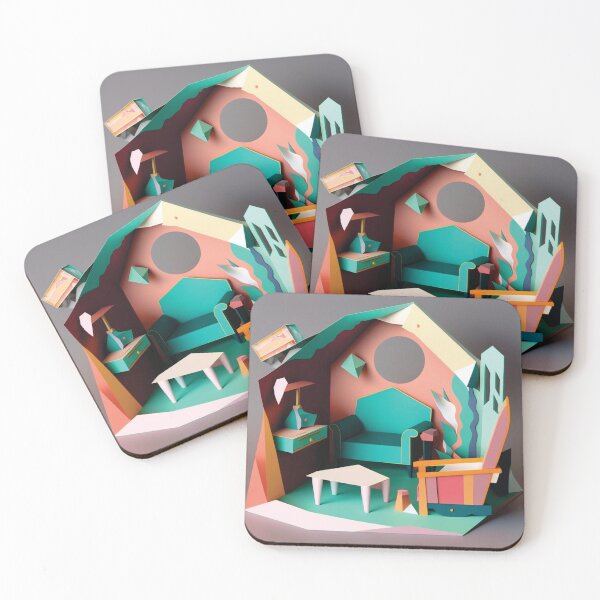 Item preview, RETRO LIVING ROOM designed and sold by artpapercuts.