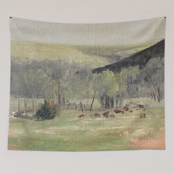 Aperçu de l'œuvre Champ Impressionniste Vert Huile sur Toile créée et vendue par GalleryDigitals.
