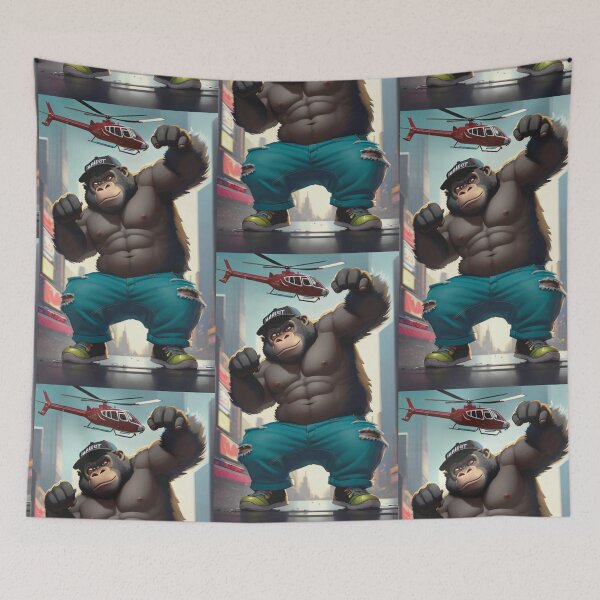 Item preview, a cool giant gorilla trying to catch a helicopter designed and sold by Pelzi100.