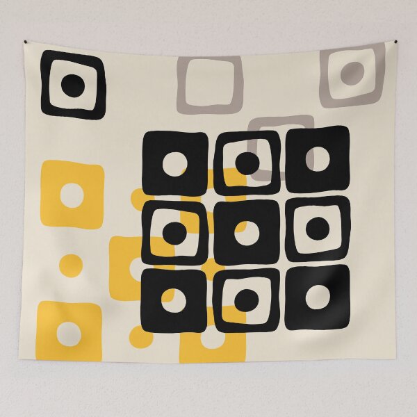 Item preview, Mid Century modern Abstract Art Design 121 Black Yellow and Gray designed and sold by tonymagnerart.