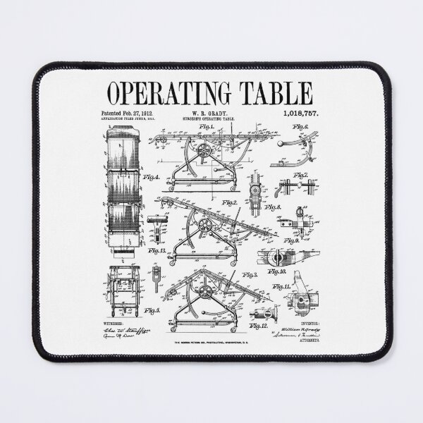 Item preview, Nurse Doctor Surgeon Medical Operating Table Vintage Patent designed and sold by GrandeDuc.