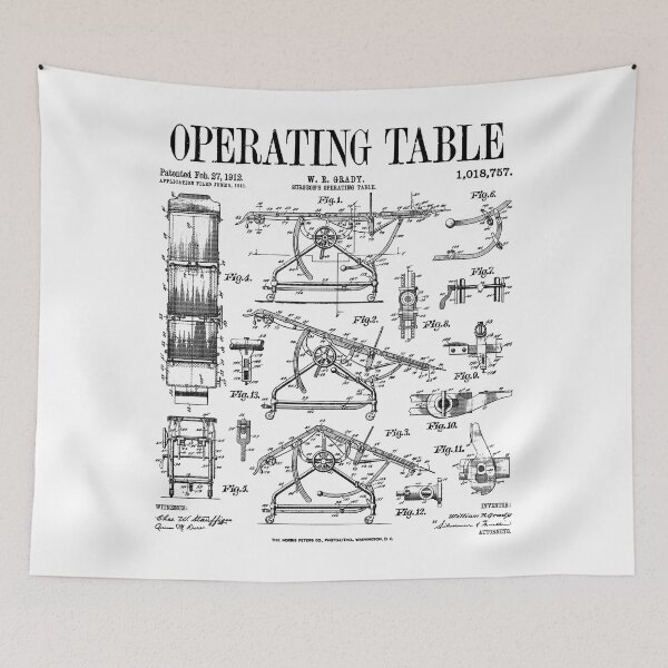 Item preview, Nurse Doctor Surgeon Medical Operating Table Vintage Patent designed and sold by GrandeDuc.
