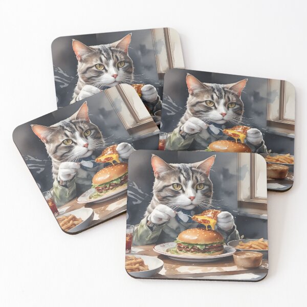 Item preview, Cat eating lunch designed and sold by Jambonfromage.