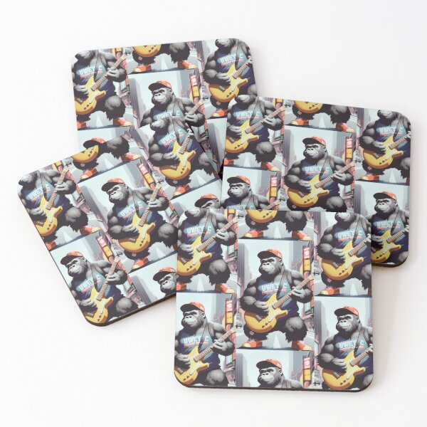 Item preview, a cool gorilla playing guitar on the streets designed and sold by Pelzi100.