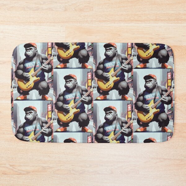 Item preview, a cool gorilla playing guitar on the streets designed and sold by Pelzi100.