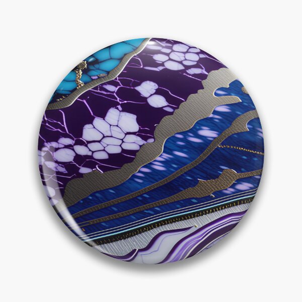 Item preview, Blue, Turquoise, Silver & Purple Marble Symphony #8 designed and sold by BirdsnStuff.