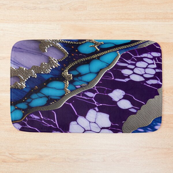 Item preview, Blue, Turquoise, Silver & Purple Marble Symphony #8 designed and sold by BirdsnStuff.