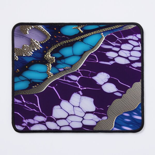 Item preview, Blue, Turquoise, Silver & Purple Marble Symphony #8 designed and sold by BirdsnStuff.