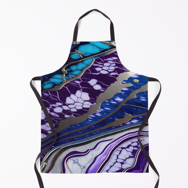 Item preview, Blue, Turquoise, Silver & Purple Marble Symphony #8 designed and sold by BirdsnStuff.