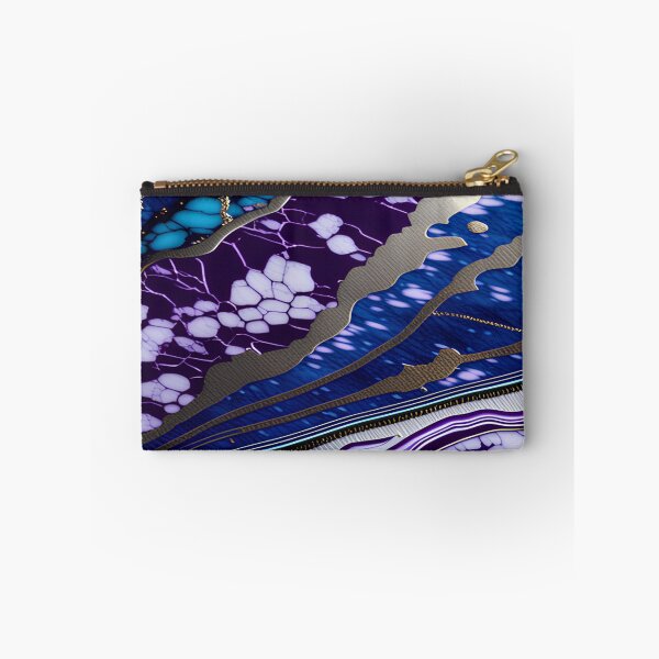 Item preview, Blue, Turquoise, Silver & Purple Marble Symphony #8 designed and sold by BirdsnStuff.