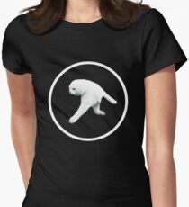 Aphex Twin - Two legged cat (white logo) Women's Fitted T-Shirt