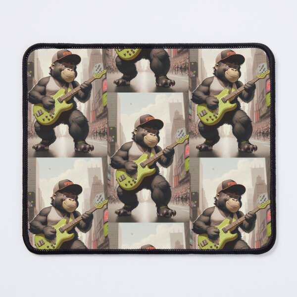 Item preview, a cool gorilla playing guitar on the streets designed and sold by Pelzi100.