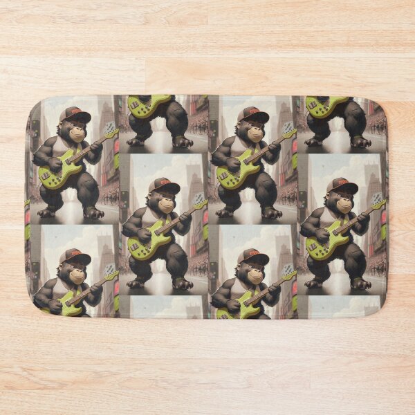 Item preview, a cool gorilla playing guitar on the streets designed and sold by Pelzi100.
