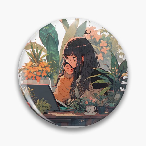 Item preview, Plants and Coffee: Anime Girl Orange designed and sold by CosmicCaravan.