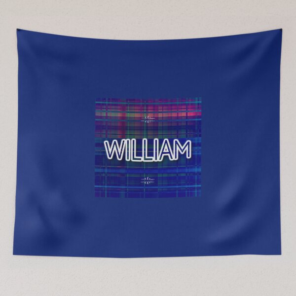 Item preview, The name William on a blue checkered background designed and sold by studio468.